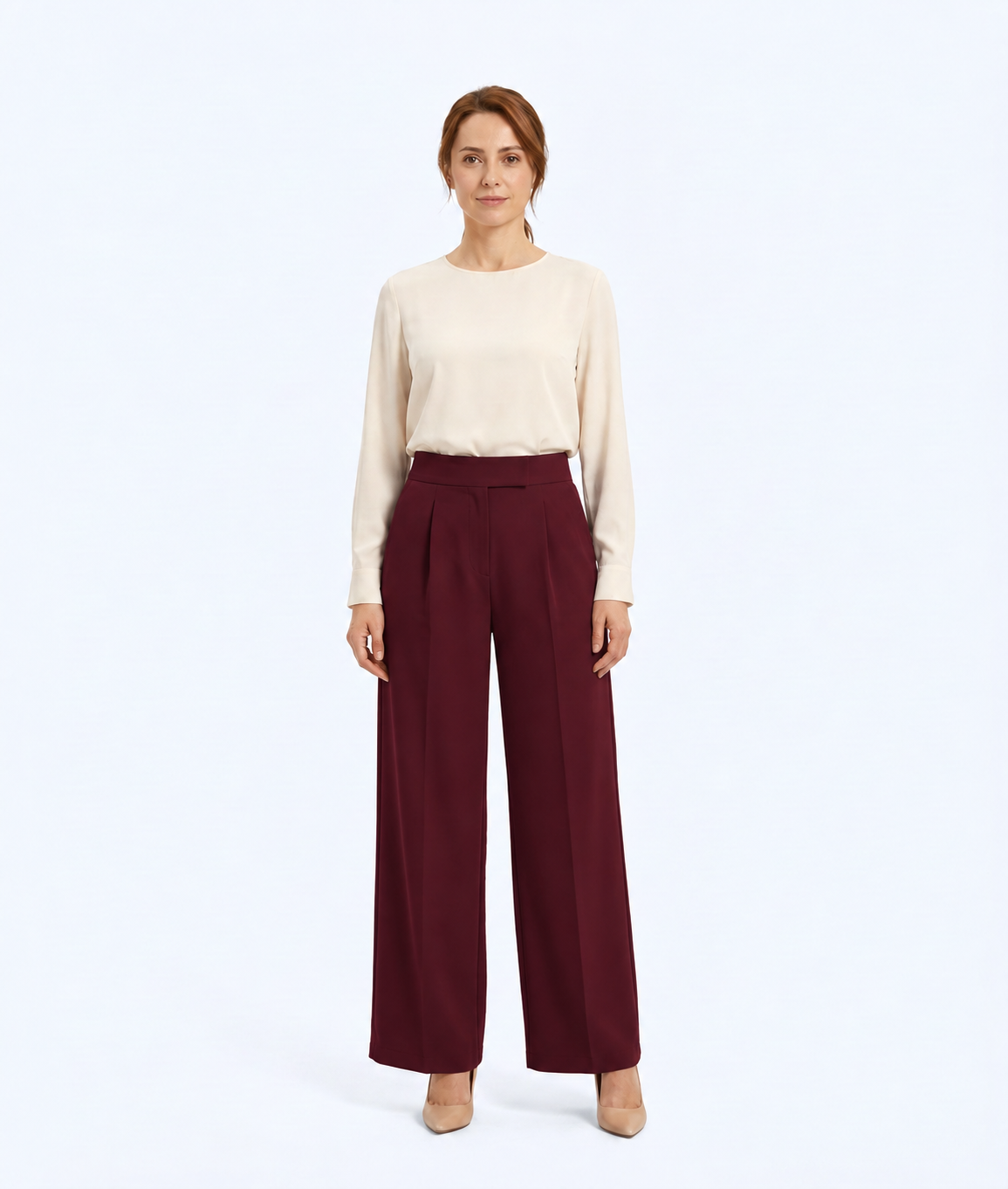 Purelya™ | Pantalon de tailleur taille haute — infroissable, élasticité 4 sens