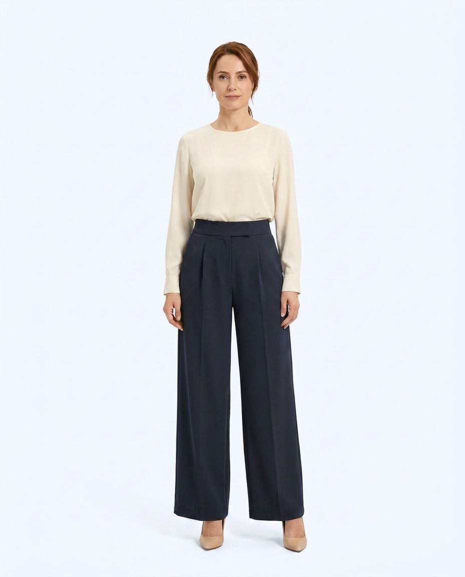 Purelya™ | Pantalon de tailleur taille haute — infroissable, élasticité 4 sens