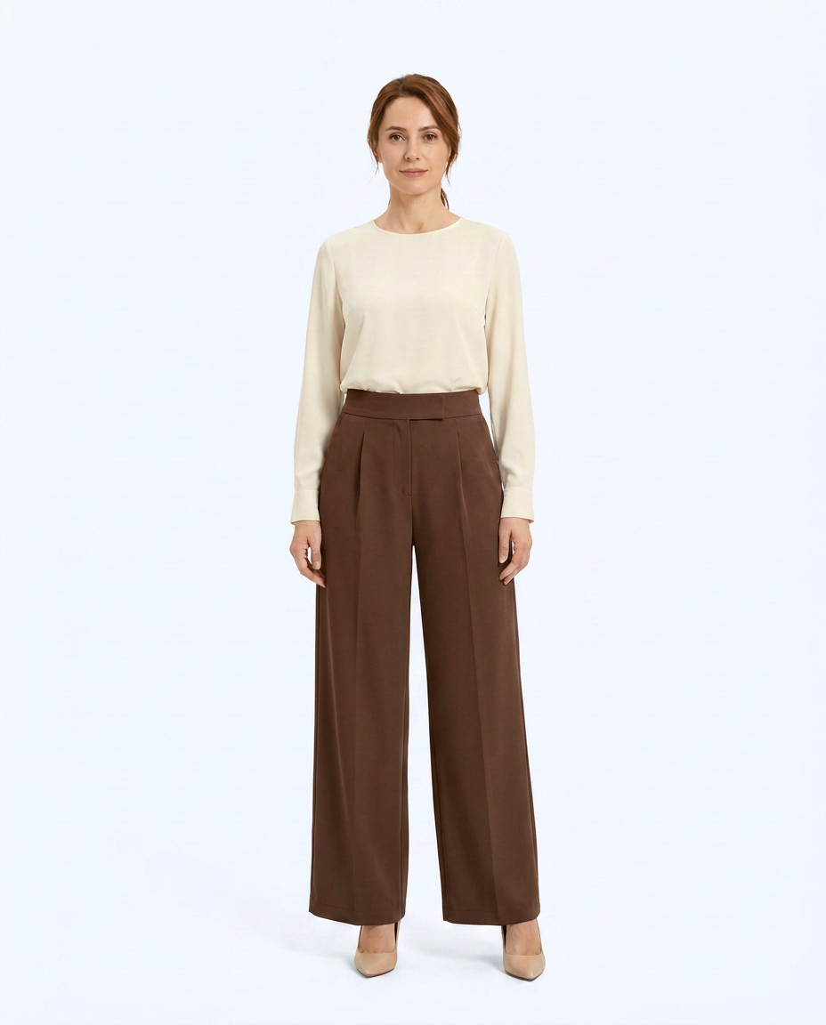 Purelya™ | Pantalon de tailleur taille haute — infroissable, élasticité 4 sens