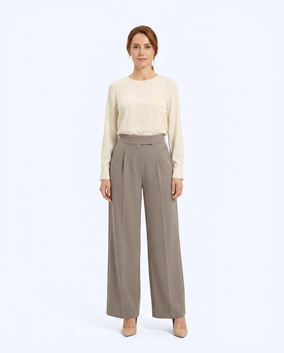 Purelya™ | Pantalon de tailleur taille haute — infroissable, élasticité 4 sens