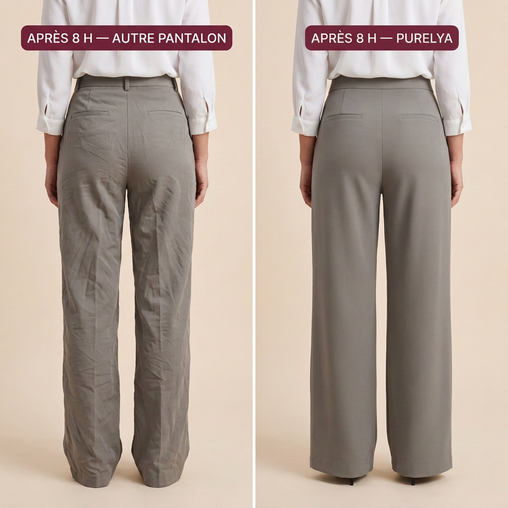 Purelya™ | Pantalon de tailleur taille haute — infroissable, élasticité 4 sens