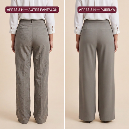 Purelya™ | Pantalon de tailleur taille haute — infroissable, élasticité 4 sens