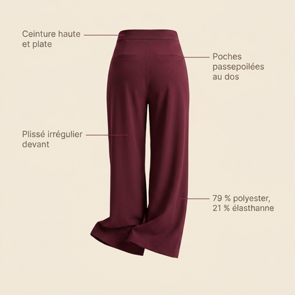 Purelya™ | Pantalon de tailleur taille haute — infroissable, élasticité 4 sens