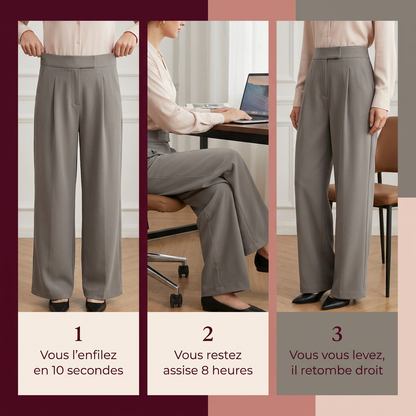 Purelya™ | Pantalon de tailleur taille haute — infroissable, élasticité 4 sens
