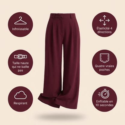 Purelya™ | Pantalon de tailleur taille haute — infroissable, élasticité 4 sens