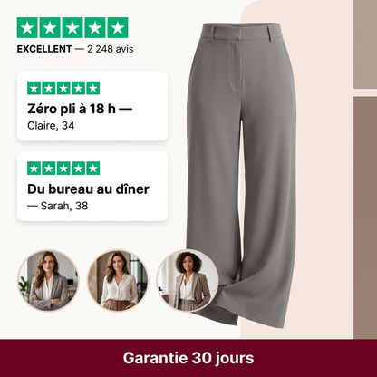 Purelya™ | Pantalon de tailleur taille haute — infroissable, élasticité 4 sens