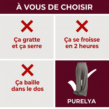 Purelya™ | Pantalon de tailleur taille haute — infroissable, élasticité 4 sens